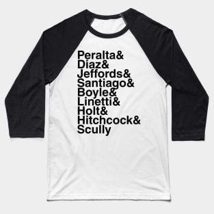 Brooklyn Nine-Nine Helvetica List Baseball T-Shirt